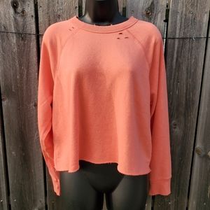 Aerie Sunday Soft Distressed Crew Sweatshirt  S